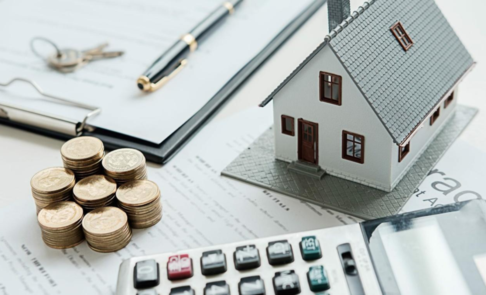 Home Illustration of house and legal contract under new real estate law